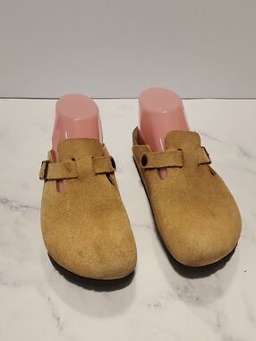 Birkenstock Tan Suede Clog Mules